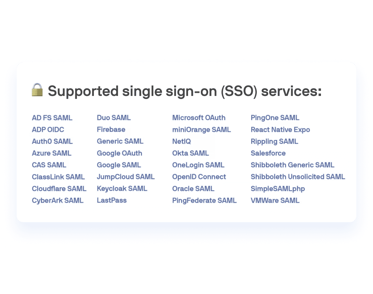 Supported single sign-on
