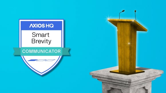 Communicators badge + Podium