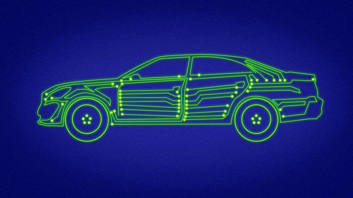 A blueprint of a car