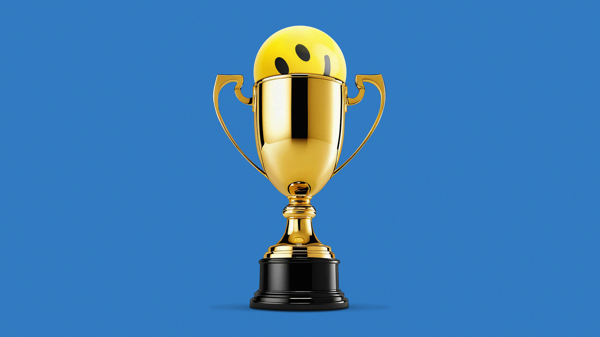 smiley face in a trophy