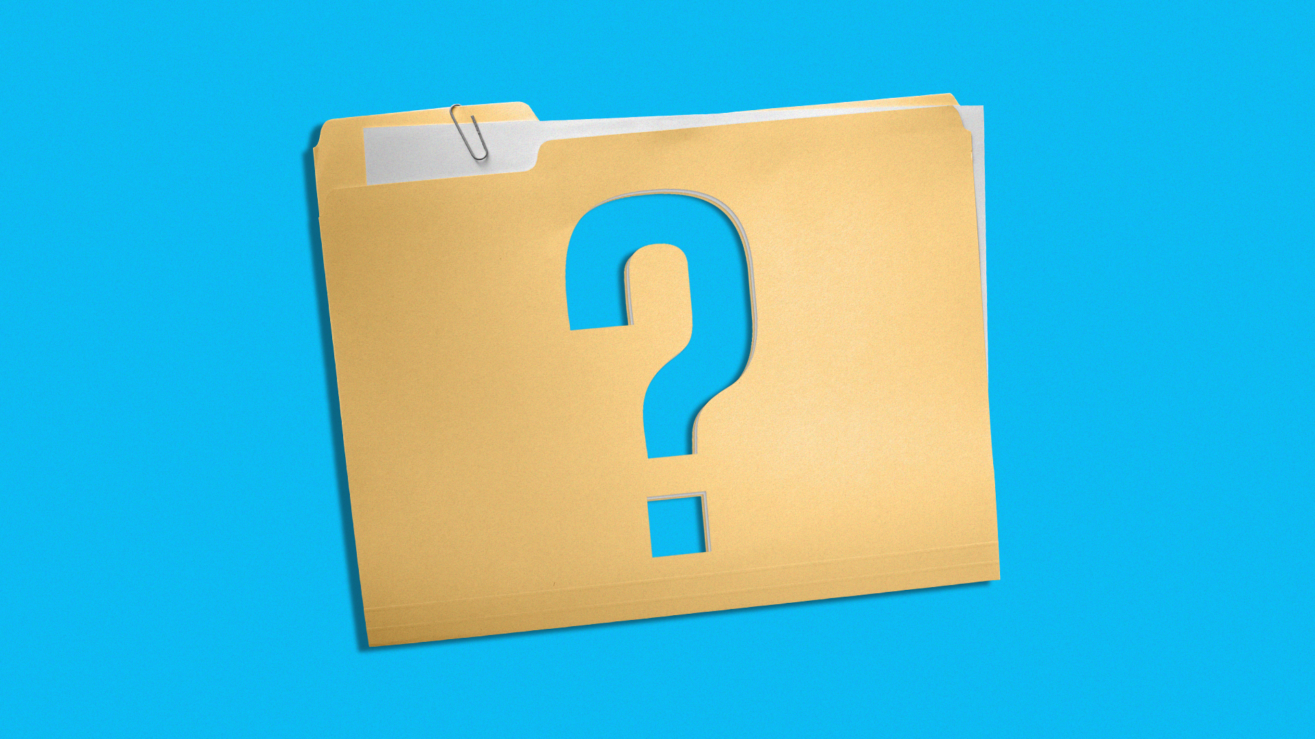 Question mark on a file folder