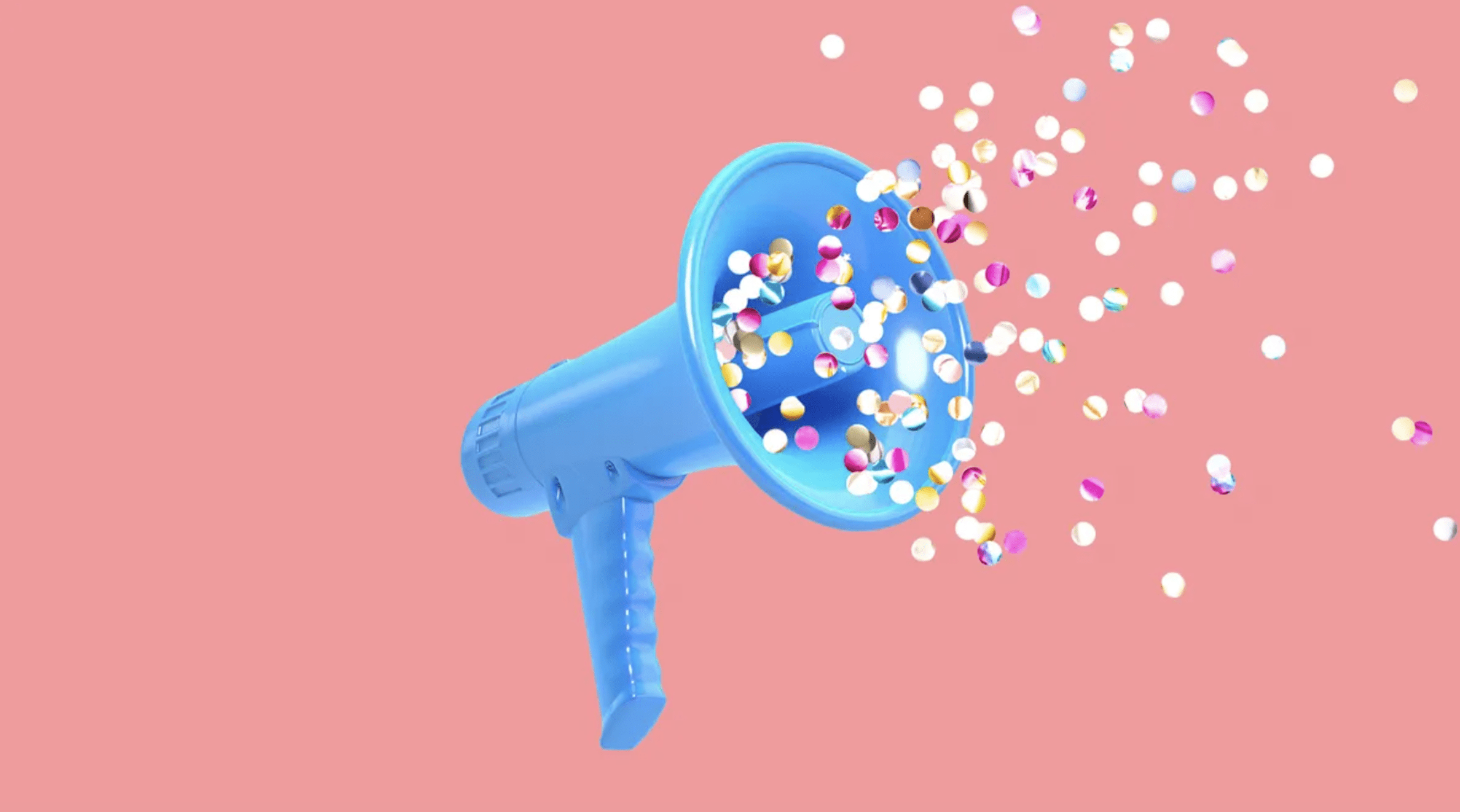 Megaphone shooting out confetti