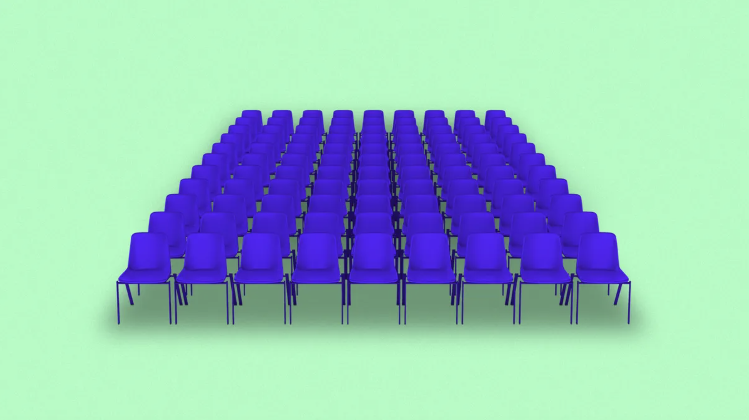 Rows of empty chairs in a room