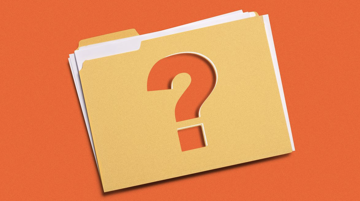 Question mark on a file folder